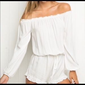 brandy melville off the shoulder romper